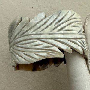 Organic Carved White Buffalo Horn Bangle Bracelet | NWT
